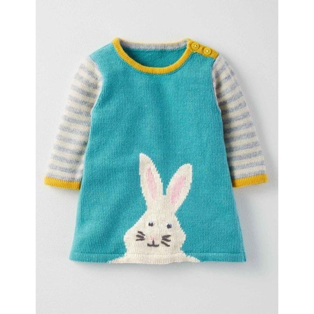 Baby Boden Knitted Dress - Bunny